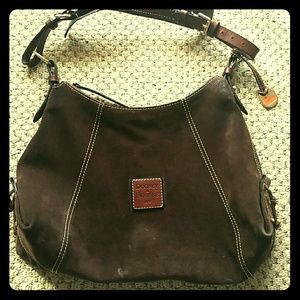 Dooney & Bourke brown suede hand bag
